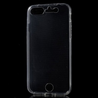 Apple iPhone 7 (iPhone 8) skaidrus (permatomas) dvigubas kieto silikono TPU ploniausias pasaulyje dėklas / Priedai.lt