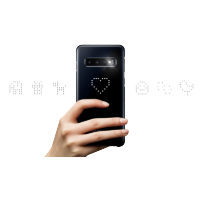 Samsung Galaxy S10 (G973) Led Cover juodas plastikinis dėklas / Priedai.lt