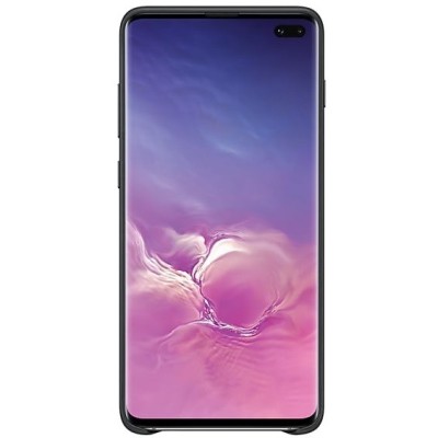 Samsung Galaxy S10+ (G975) Leather Cover juodas odinis dėklas / Priedai.lt