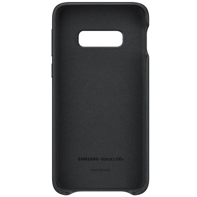 Samsung Galaxy S10e (G970) Leather Cover juodas odinis dėklas / Priedai.lt
