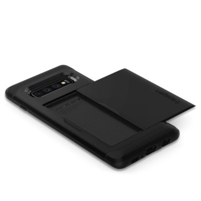 „Spigen“ Slim Armor CS Samsung Galaxy S10+ (G975) juodas kieto silikono dėklas / Priedai.lt