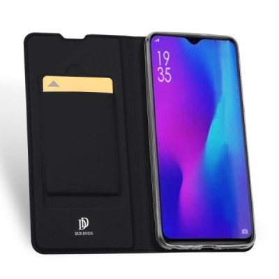 „Dux Ducis“ Skin serijos Huawei P30 juodas odinis atverčiamas dėklas / Priedai.lt