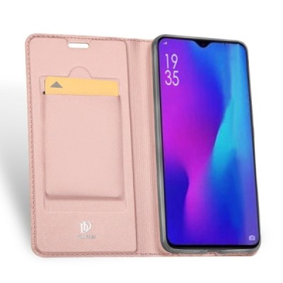 „Dux Ducis“ Skin serijos Huawei P30 Pro rožinis odinis atverčiamas dėklas / Priedai.lt