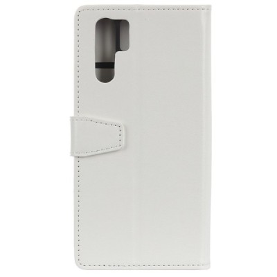 Huawei P30 Pro atverčiamas baltas odinis dėklas, knygutė - piniginė / Priedai.lt