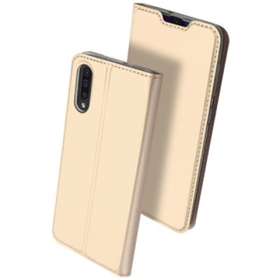 „Dux Ducis“ Skin serijos Samsung Galaxy A50 A505F (A50s A507F, A30s A307F) auksinis odinis atverčiamas dėklas / Priedai.lt
