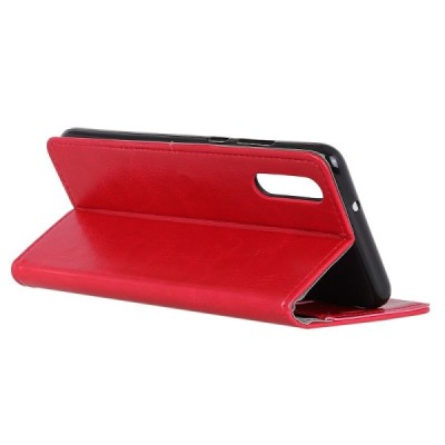 Samsung Galaxy A50 A505F (A50s A507F, A30s A307F) atverčiamas raudonas odinis dėklas - piniginė / Priedai.lt