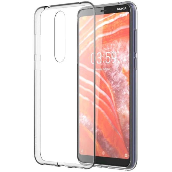 Kieto silikono (TPU) dėklas - skaidrus (Nokia 3.1 Plus 2018)