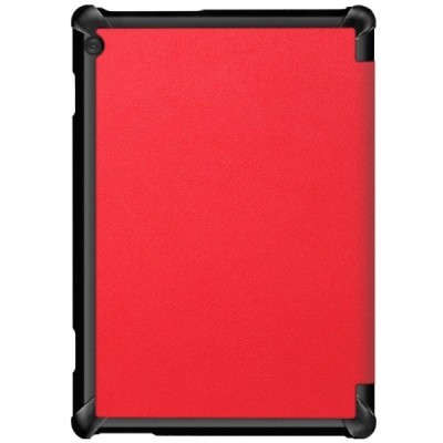 Lenovo Tab M10 10.1" (TB-X605F) atverčiamas raudonas odinis dėklas (sulankstomas) / Priedai.lt