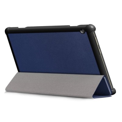Lenovo Tab M10 10.1" (TB-X605F) atverčiamas mėlynas odinis dėklas (sulankstomas) / Priedai.lt
