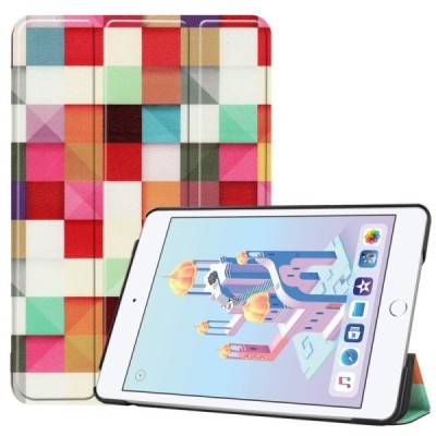 Apple iPad mini 4 (iPad mini 2019) atverčiamas spalvotas „Cubes“ dėklas - knygutė / Priedai.lt