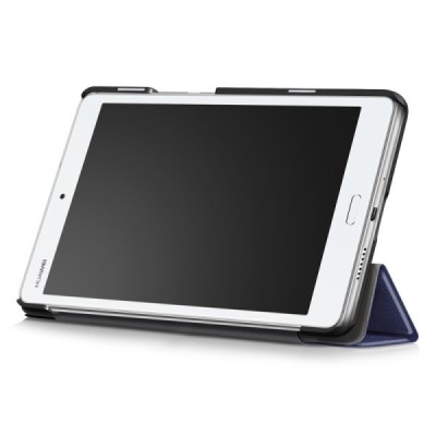 Huawei MediaPad M5 Lite 10 atverčiamas mėlynas odinis dėklas - knygutė / Priedai.lt