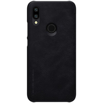 Prabangus „Nillkin“ Qin serijos juodas odinis atverčiamas Xiaomi Redmi 7 dėklas / Priedai.lt