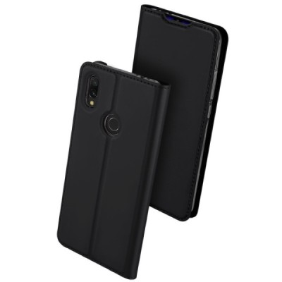 „Dux Ducis“ Skin serijos Xiaomi Redmi 7 juodas odinis atverčiamas dėklas / Priedai.lt