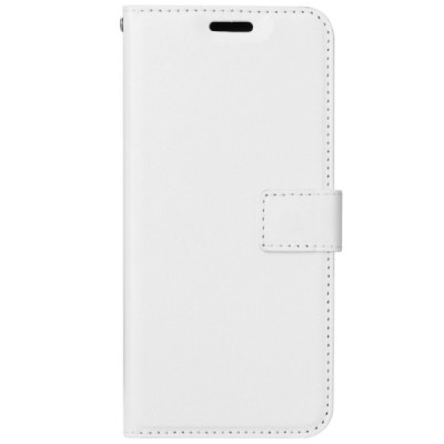 Xiaomi Redmi 7 atverčiamas baltas odinis dėklas, knygutė - piniginė / Priedai.lt