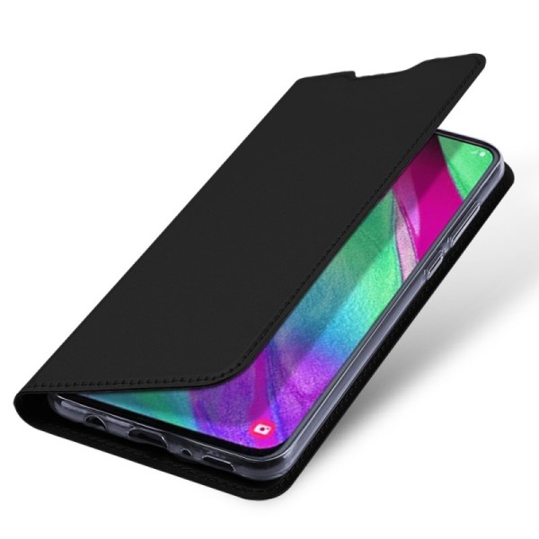 „Dux Ducis“ Skin atverčiamas dėklas - juodas (Galaxy A40)