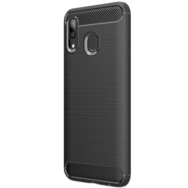 „Carbon“ kieto silikono (TPU) dėklas - juodas (Galaxy A40)