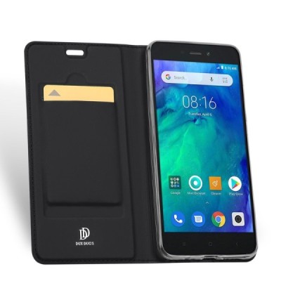 „Dux Ducis“ Skin serijos Xiaomi Redmi Go juodas odinis atverčiamas dėklas / Priedai.lt