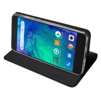 „Dux Ducis“ Skin serijos Xiaomi Redmi Go juodas odinis atverčiamas dėklas / Priedai.lt