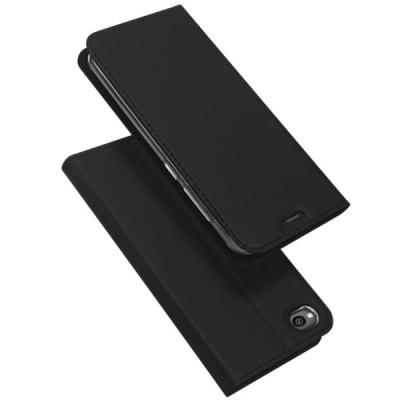„Dux Ducis“ Skin serijos Xiaomi Redmi Go juodas odinis atverčiamas dėklas / Priedai.lt