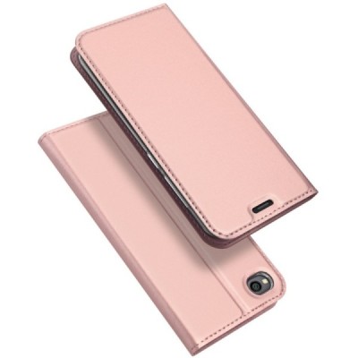 „Dux Ducis“ Skin serijos Xiaomi Redmi Go rožinis odinis atverčiamas dėklas / Priedai.lt