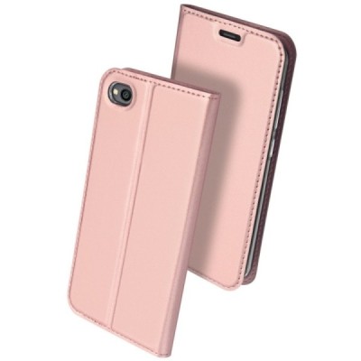 „Dux Ducis“ Skin serijos Xiaomi Redmi Go rožinis odinis atverčiamas dėklas / Priedai.lt