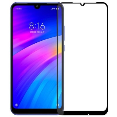 Xiaomi Redmi 7 „Mofi“ 9H Tempered Glass sustiprintos apsaugos juodas pilnai dengiantis apsauginis ekrano stiklas 0,26 mm / Pried