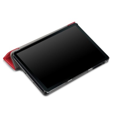 Samsung Galaxy Tab A 10.1 2019 (T515, T510) atverčiamas raudonas odinis dėklas - knygutė / Priedai.lt