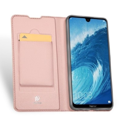 „Dux Ducis“ Skin serijos Huawei Honor 8X Max rožinis odinis atverčiamas dėklas / Priedai.lt