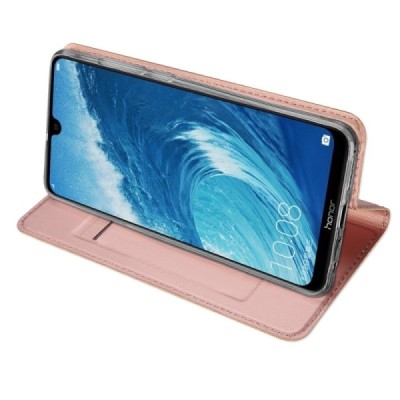 „Dux Ducis“ Skin serijos Huawei Honor 8X Max rožinis odinis atverčiamas dėklas / Priedai.lt