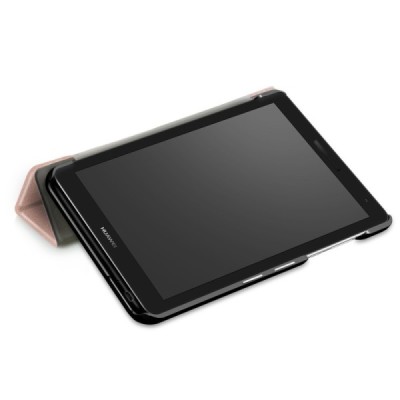 Huawei MediaPad T3 7.0'' 4G / 3G (BG2-U01) atverčiamas rožinis odinis dėklas - knygutė / Priedai.lt