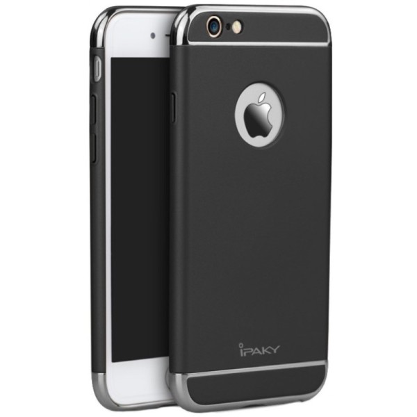 „IPAKY“ Luxury kieto plastiko dėklas - juodas / sidabrinis (iPhone 6 / 6s)
