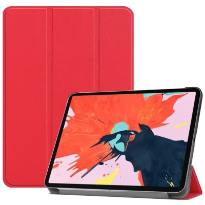 Apple iPad Pro 12.9" 2018 atverčiamas raudonas odinis dėklas - knygutė / Priedai.lt