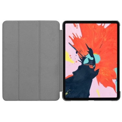 Apple iPad Pro 12.9" 2018 atverčiamas raudonas odinis dėklas - knygutė / Priedai.lt