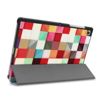 Samsung Galaxy Tab S5e (T720, T725) „Cubes“ atverčiamas spalvotas dėklas - knygutė / Priedai.lt