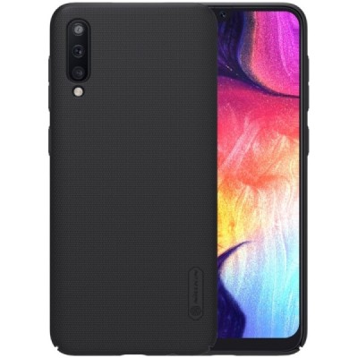 Samsung Galaxy A50 A505F (A50s A507F, A30s A307F) Nillkin Frosted Shield juodas plastikinis dėklas / Priedai.lt