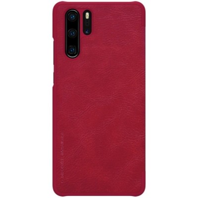 Prabangus „Nillkin“ Qin serijos raudonas odinis atverčiamas Huawei P30 Pro dėklas - knygutė / Priedai.lt