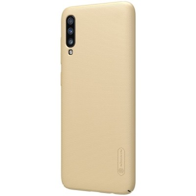 Samsung Galaxy A70 (A705F) Nillkin Frosted Shield auksinis plastikinis dėklas / Priedai.lt