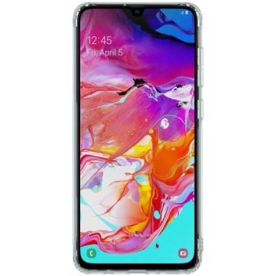 Samsung Galaxy A70 (A705F) Nillkin Nature plonas skaidrus (permatomas) silikoninis TPU bespalvis dėklas / Priedai.lt