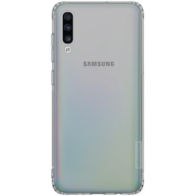 Samsung Galaxy A70 (A705F) Nillkin Nature plonas pilkas (permatomas) silikoninis TPU bespalvis dėklas / Priedai.lt