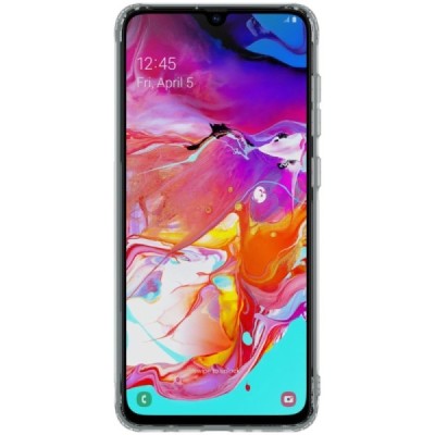 Samsung Galaxy A70 (A705F) Nillkin Nature plonas pilkas (permatomas) silikoninis TPU bespalvis dėklas / Priedai.lt