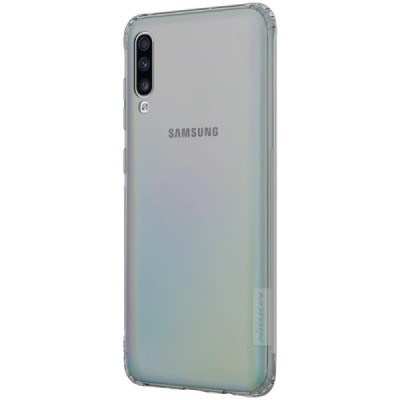 Samsung Galaxy A70 (A705F) Nillkin Nature plonas pilkas (permatomas) silikoninis TPU bespalvis dėklas / Priedai.lt