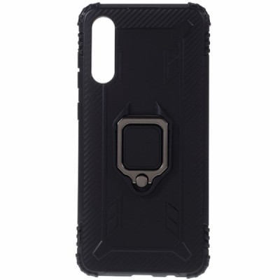 Sustiprintos apsaugos Samsung Galaxy A70 (A705F) juodas kieto silikono (TPU) ir plastiko dėklas / Priedai.lt