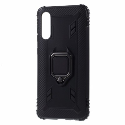 Sustiprintos apsaugos Samsung Galaxy A70 (A705F) juodas kieto silikono (TPU) ir plastiko dėklas / Priedai.lt
