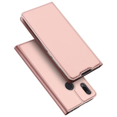 „Dux Ducis“ Skin serijos Xiaomi Redmi Note 7 (Redmi Note 7 Pro) rožinis odinis atverčiamas dėklas / Priedai.lt