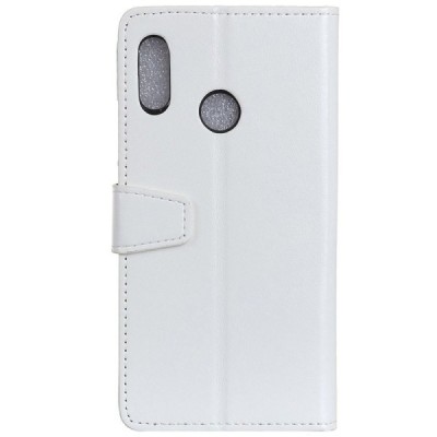 Xiaomi Redmi Note 7 (Redmi Note 7 Pro) atverčiamas baltas odinis dėklas, knygutė - piniginė / Priedai.lt