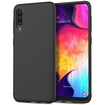 Samsung Galaxy A50 A505F (A50s A507F, A30s A307F) „Pattern“ kieto silikono TPU juodas dėklas - nugarėlė / Priedai.lt