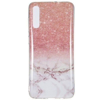 Samsung Galaxy A7 2018 (A750) „Marble“ kieto silikono TPU rudas dėklas - nugarėlė / Priedai.lt