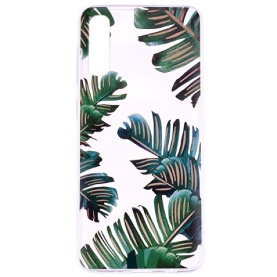 Samsung Galaxy A70 (A705F) „Leaves“ kieto silikono TPU skaidrus dėklas - nugarėlė / Priedai.lt