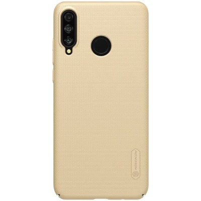 Nillkin Frosted Shield Huawei P30 Lite auksinis plastikinis dėklas / Priedai.lt
