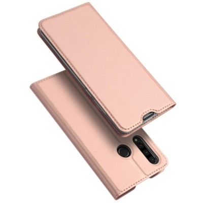 „Dux Ducis“ Skin serijos Huawei P30 Lite rožinis odinis atverčiamas dėklas / Priedai.lt